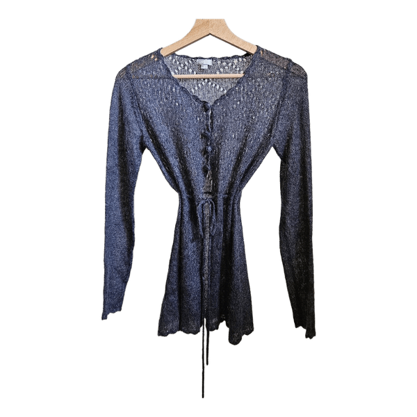 LINDEX Fairycore Open Knit Cardigan Grey S Romantic Feminine Mohair Feel