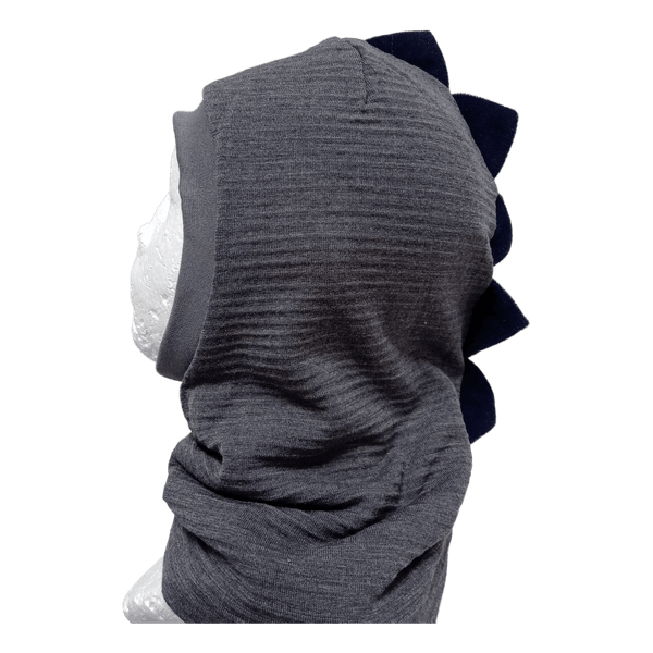 Pilka vaikiška šalmo kepurė rudeniui žiemai