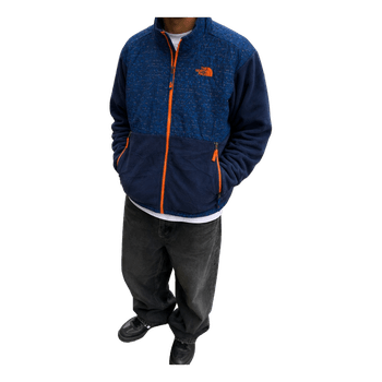 Blue patterned fleece jacket