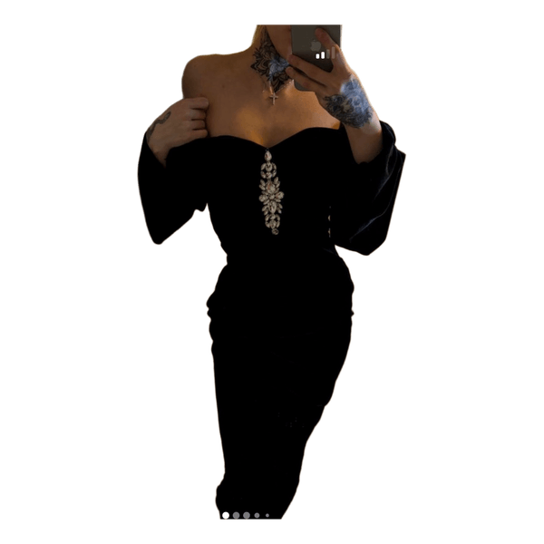 Black velvet dress