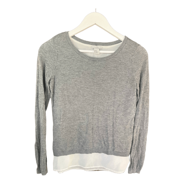 Grey knit layered sweater