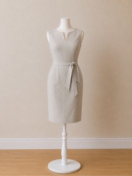 Monton beige belted office dress