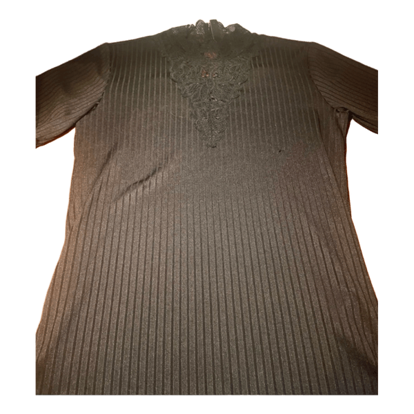 Y.A.S sort ribstrikket top
