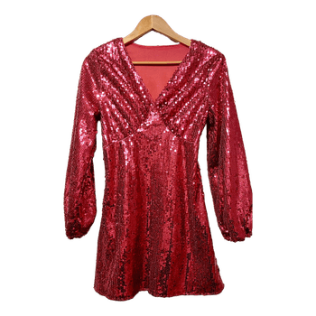 Red sequin dress