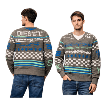 Diesel grey pattern sweater