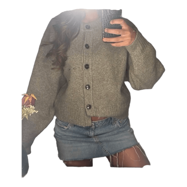 Grå stickad kofta Zara