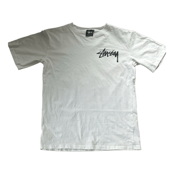 White Stussy graphic t-shirt