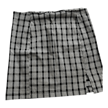 Black plaid mini skirt