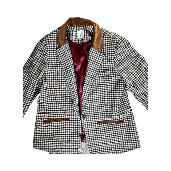 Multicolor Checkered Blazer