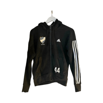 Adidas Black Cotton Team Hooded Zipper Jacket / Size S