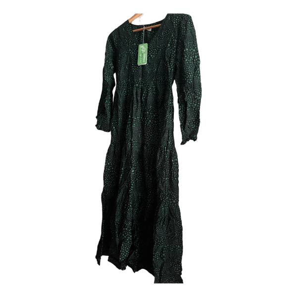 Green patterned maxi dress