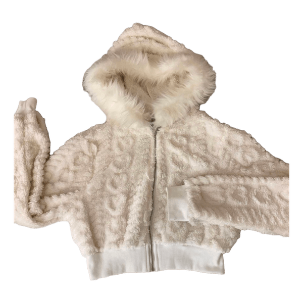 White faux fur jacket