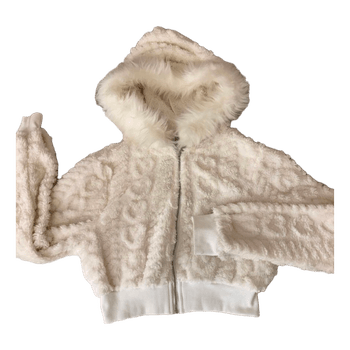 White faux fur jacket