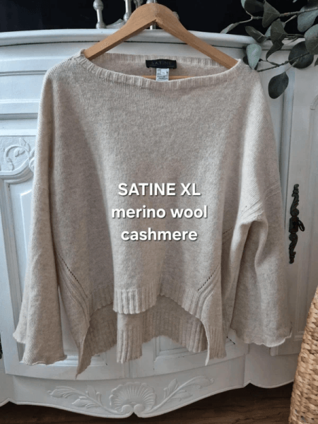 Beige merino cashmere jumper