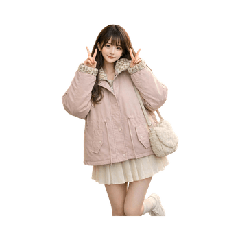 Pastel pink puffer jacket 💗 Soft – warm – super cute ❄️