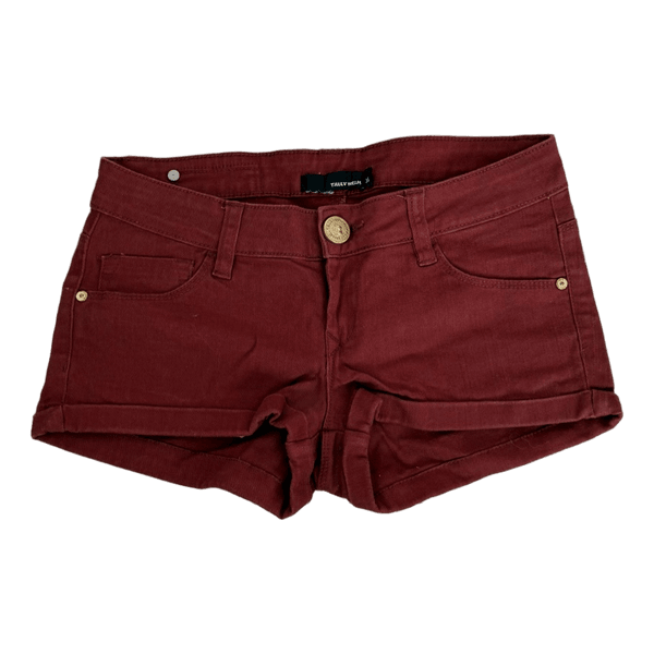 Red / brown denim shorts