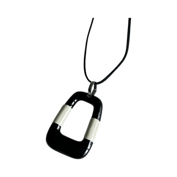 Black and white pendant necklace