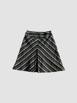 Black striped midi skirt
