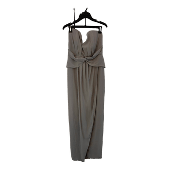 Grey strapless maxi dress