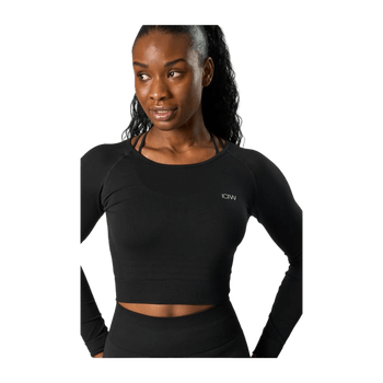 Black melange crop top