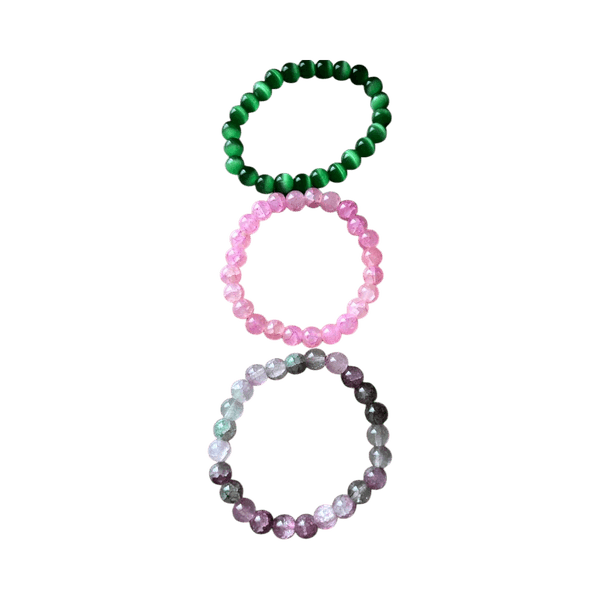 Three beaded bracelets