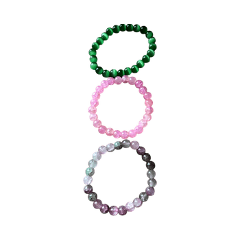 Three beaded bracelets