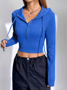 Zip up cropped hoodie