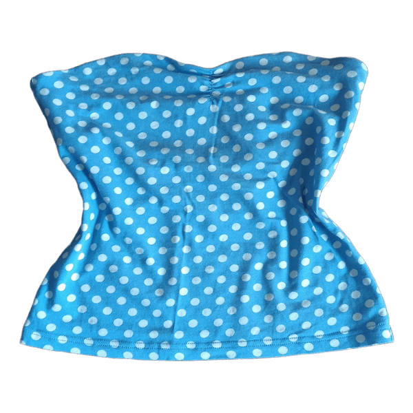 Sininen y2k polkadot tuubi toppi