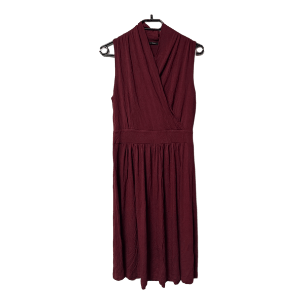 Burgundy wrap midi dress