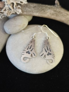 Sterling silver Navajo Wolf earrings