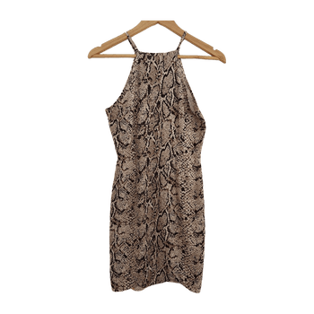 Beige snake print dress