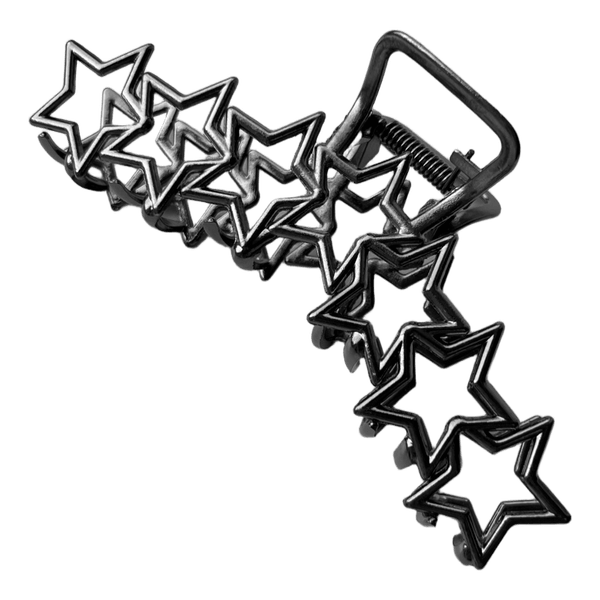 Silver star hair claw clip