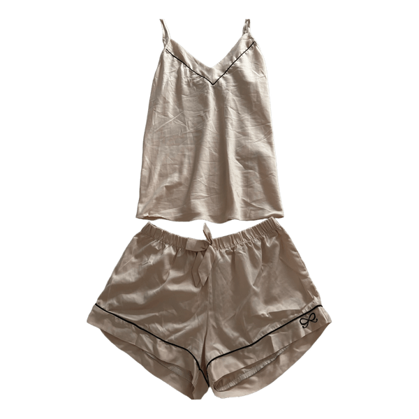 Rosa satin pyjamassæt