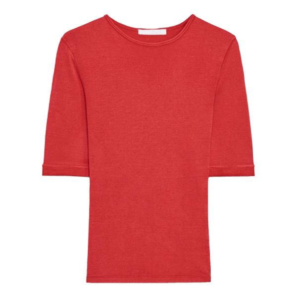 Rød t-shirt med albueærmer