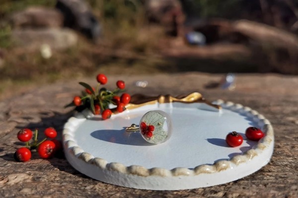 Real Flower Jewelry | Handmad Ring with Preserved Botanicals