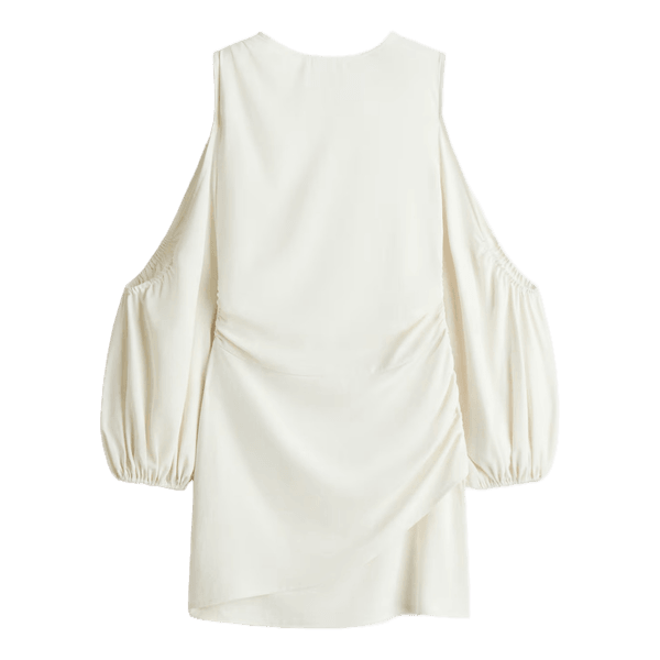 White cold shoulder dress
