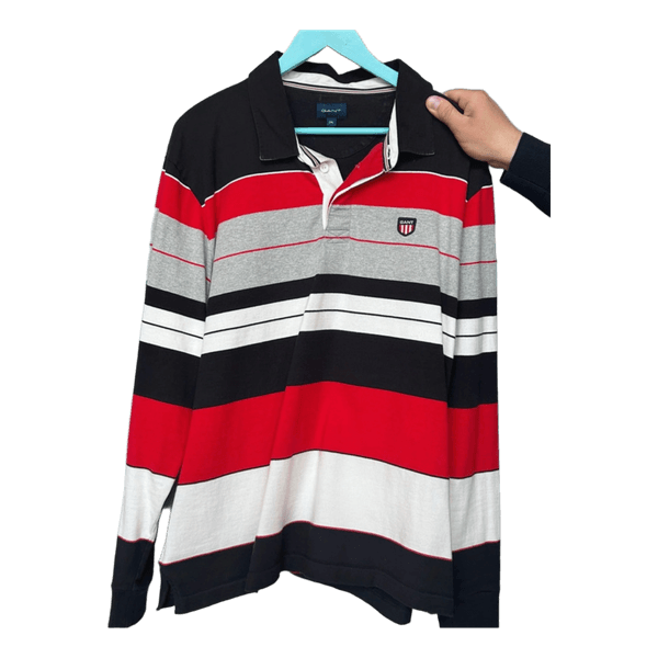 Gant striped long-sleeve polo