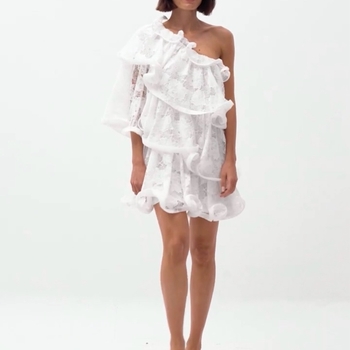 Lovisa Wallin x NA-KD Lace Ruffle Mini Dress