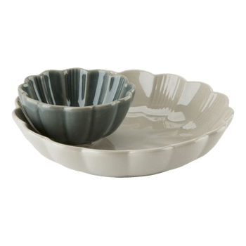 Scalloped ceramic bowl set4*4=8 pieces