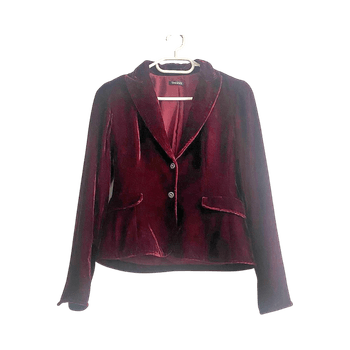Tahari Velvet Blazer Burgundy Red XS Elegant Evening Jacket