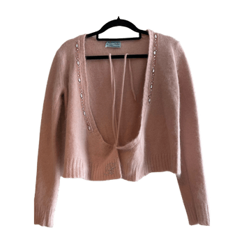Pink angora wool cardigan Ms Blumarine