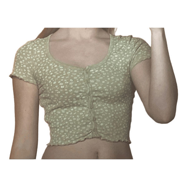Grøn mønstret crop top