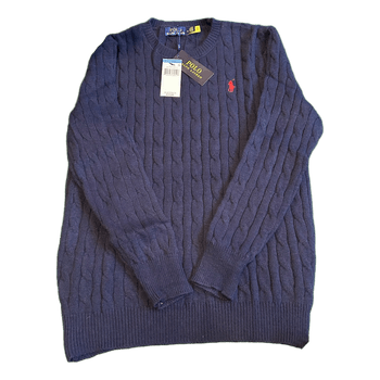 Navy cable knit sweater