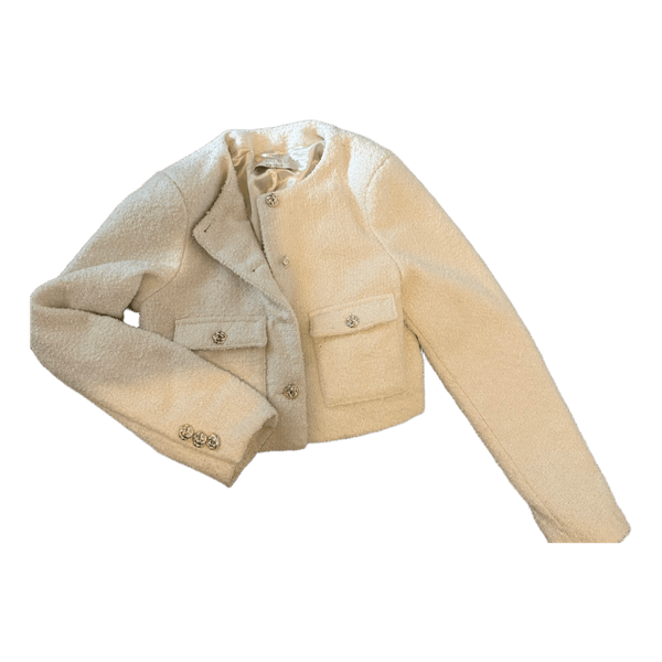 Hvid tweed blazer