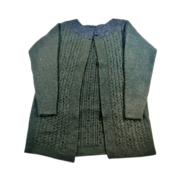 Nadia & Julia 100% Wool Open Knit Cardigan - Dark Green - 38/40 (M)