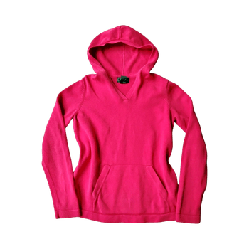 Lauren Ralph Lauren Hot Pink Knit Hoodie - Size S - 100% Cotton