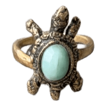 Alcozer & J UNIC Amazonite Turtle ring