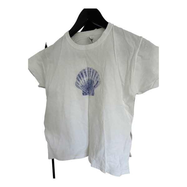 Hvid t-shirt med muslingeprint