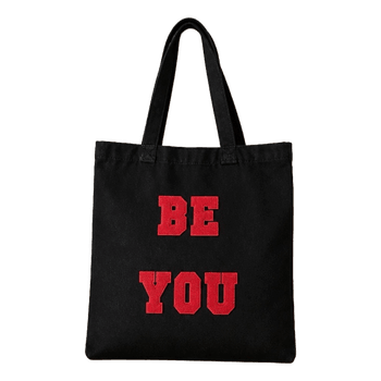 Black canvas tote bag