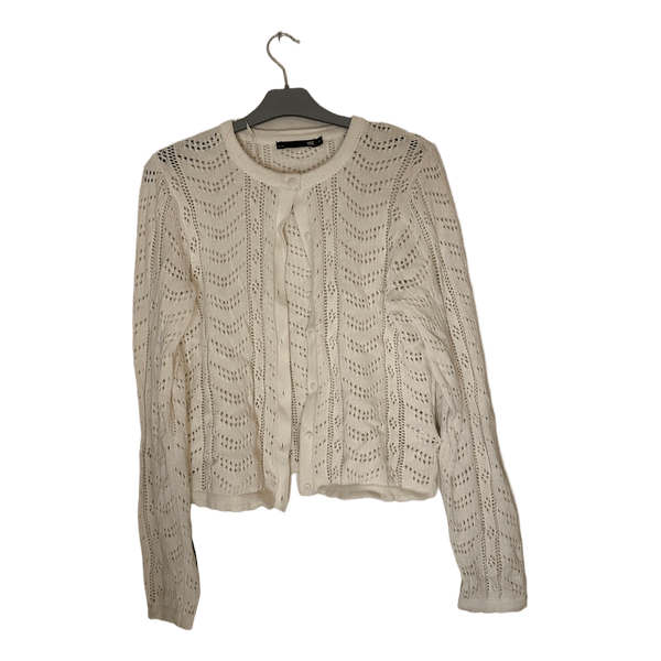 Hvid strikket cardigan